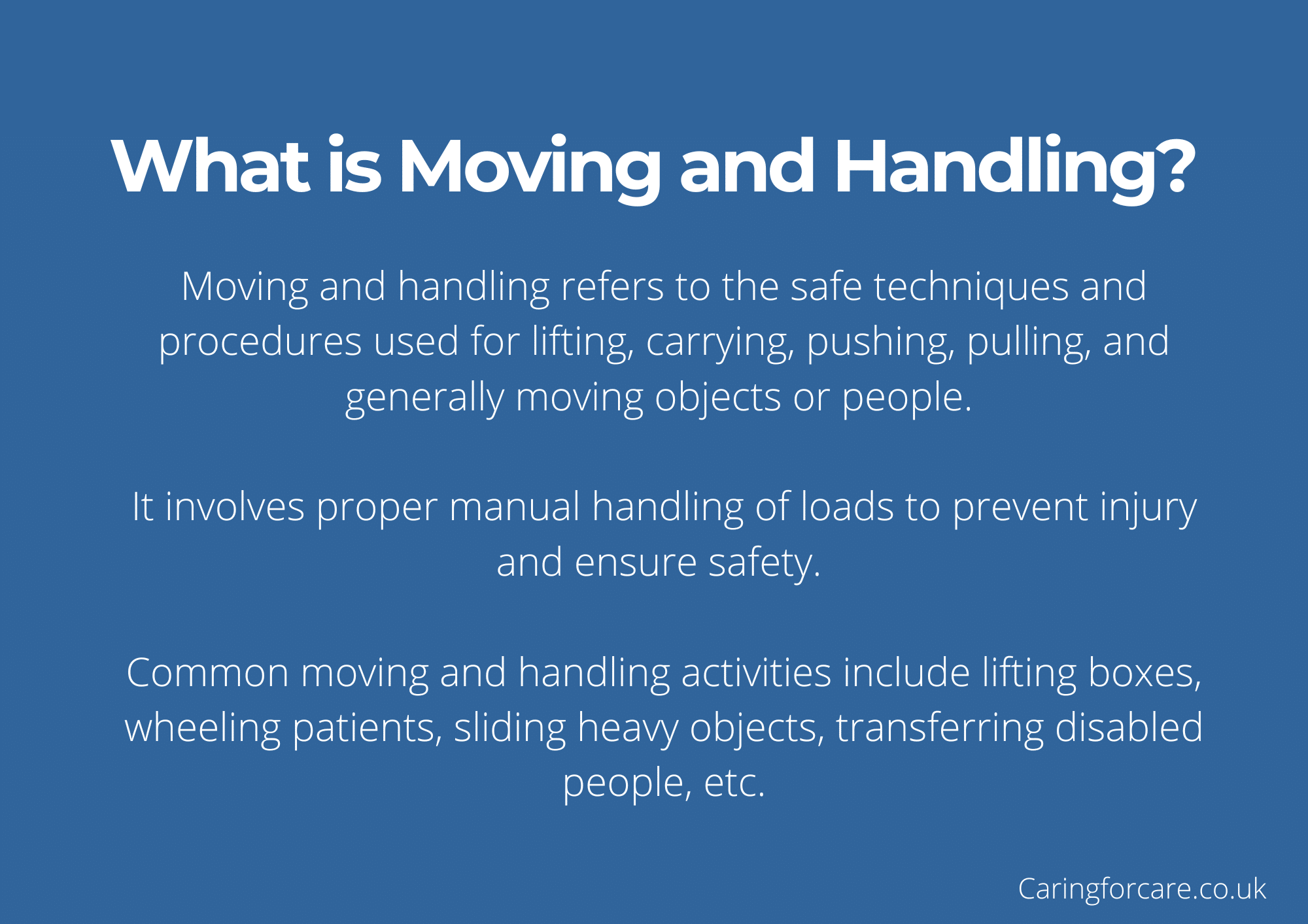What is Manual Handling? - Definition of 'Manual Handling' - Health and Safety Training UK